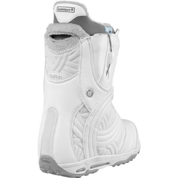 NEW! Burton Emerald Snowboard Boots! Size 5 5.5 6  White With Cool Woven Pattern - Picture 3 of 3